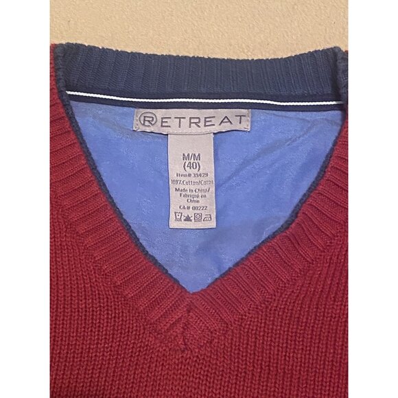 Retreat Sweater Men's Red Medium (40) Cotton Long Sleeve Shirt Preppy - Picture 3 of 6
